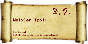 Weixler Ipoly névjegykártya